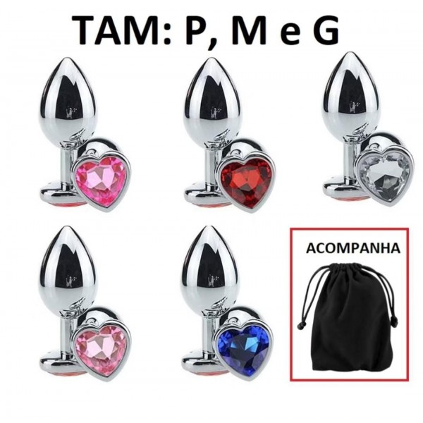 Plug de Metal com Detalhe em Coração