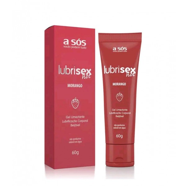 Lubrisex Hot Morango 60g - Gel Umectante Corporal