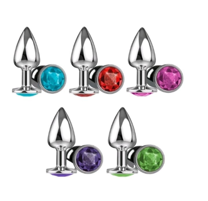 Plug de Metal com Jóia Multicolorido