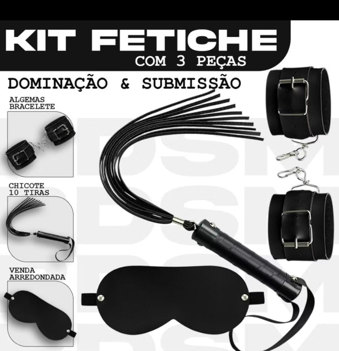 Kit Fetiche - Dominação e Submissão com 3 Peças