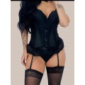 Corpete Sexy Preto com Cinta-Liga